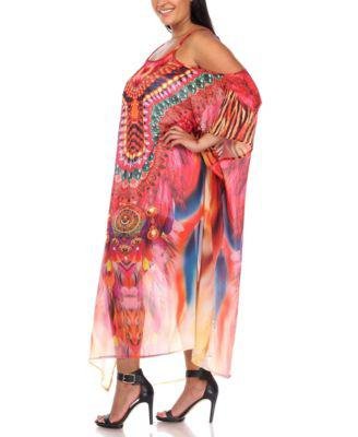 Plus Size Sheer Maxi Caftan by WHITE MARK