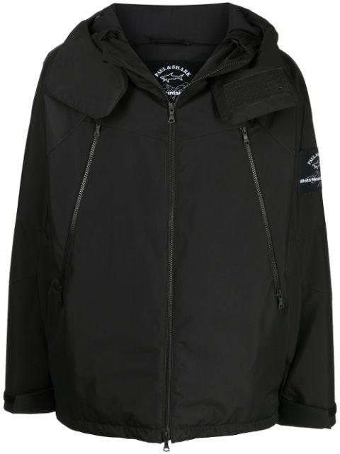 logo-patch hoodied jacket by WHITE MOUNTAINEERING