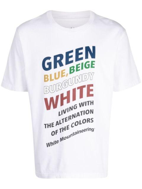 slogan-print cotton T-shirt by WHITE MOUNTAINEERING