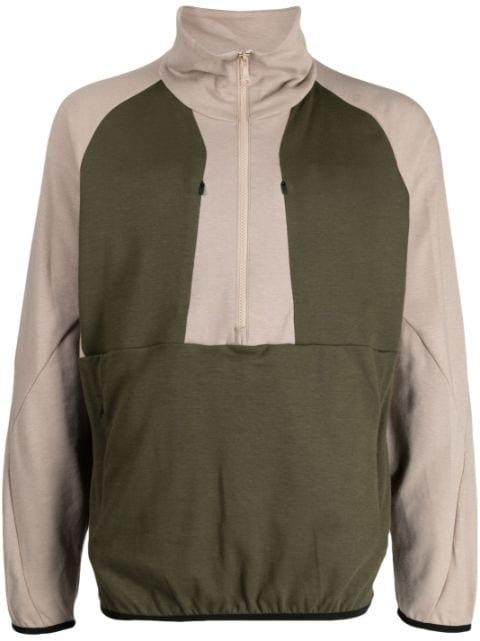 two-tone high-neck sweater by WHITE MOUNTAINEERING