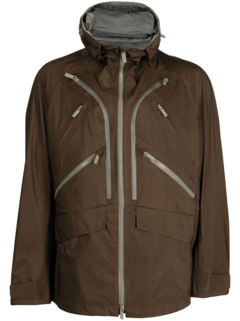 zip-up plaid hoodied jacket by WHITE MOUNTAINEERING