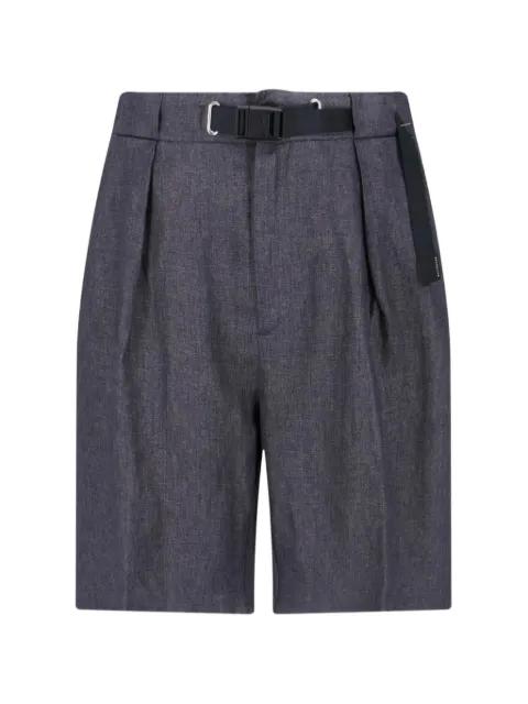 belt pleated shorts by WHITE SAND