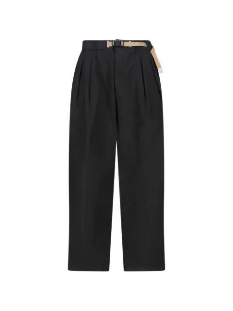 belt pleated trousers by WHITE SAND
