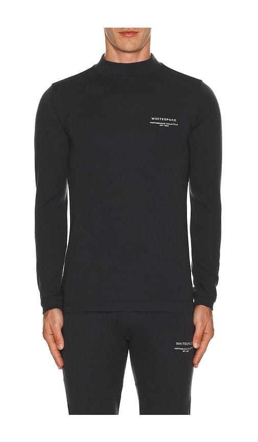 Whitespace Merino Mock Neck Baselayer T-Shirt in Grey by WHITE:SPACE