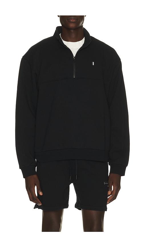 Whitespace Quarter Zip Sweatshirt in Black by WHITE:SPACE