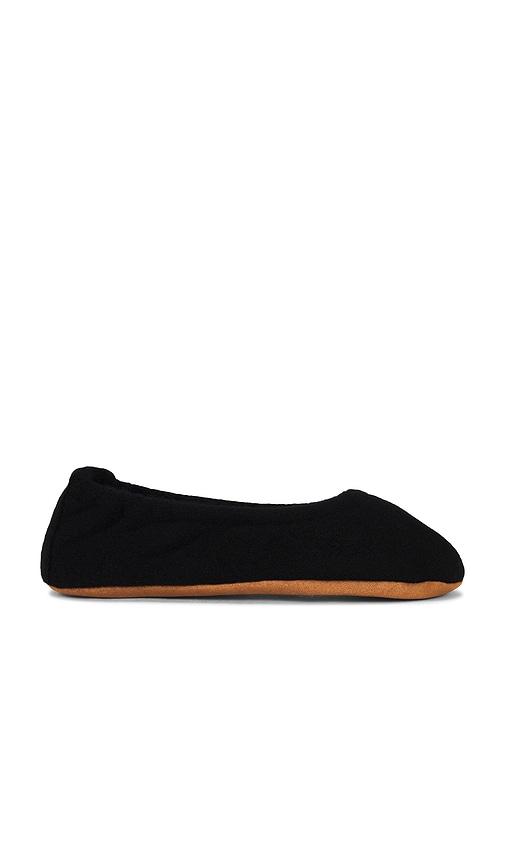 White + Warren Cashmere Ballet Slipper in Black by WHITE + WARREN