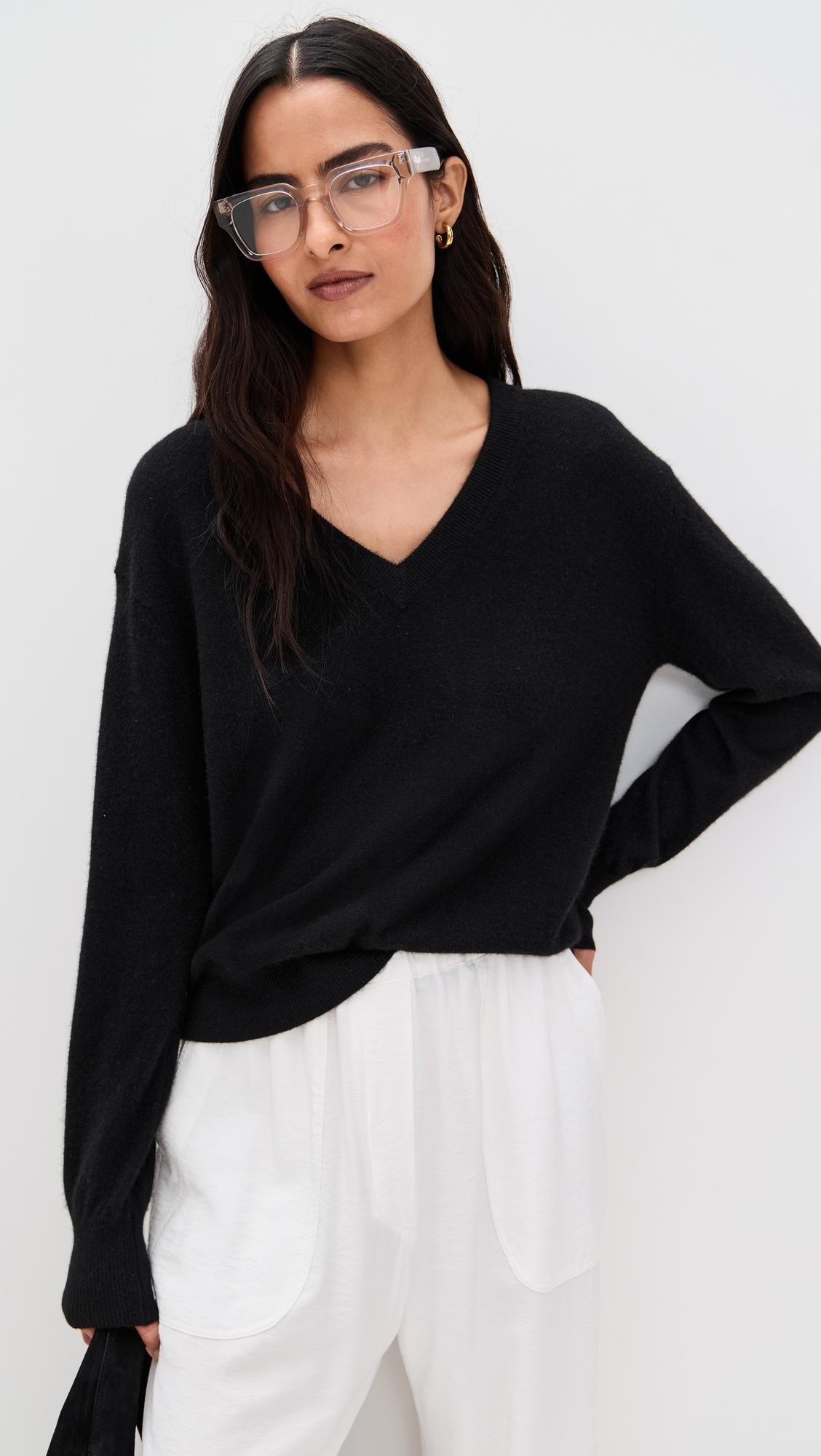 Cashmere V Neck Pullover by WHITE & WARREN