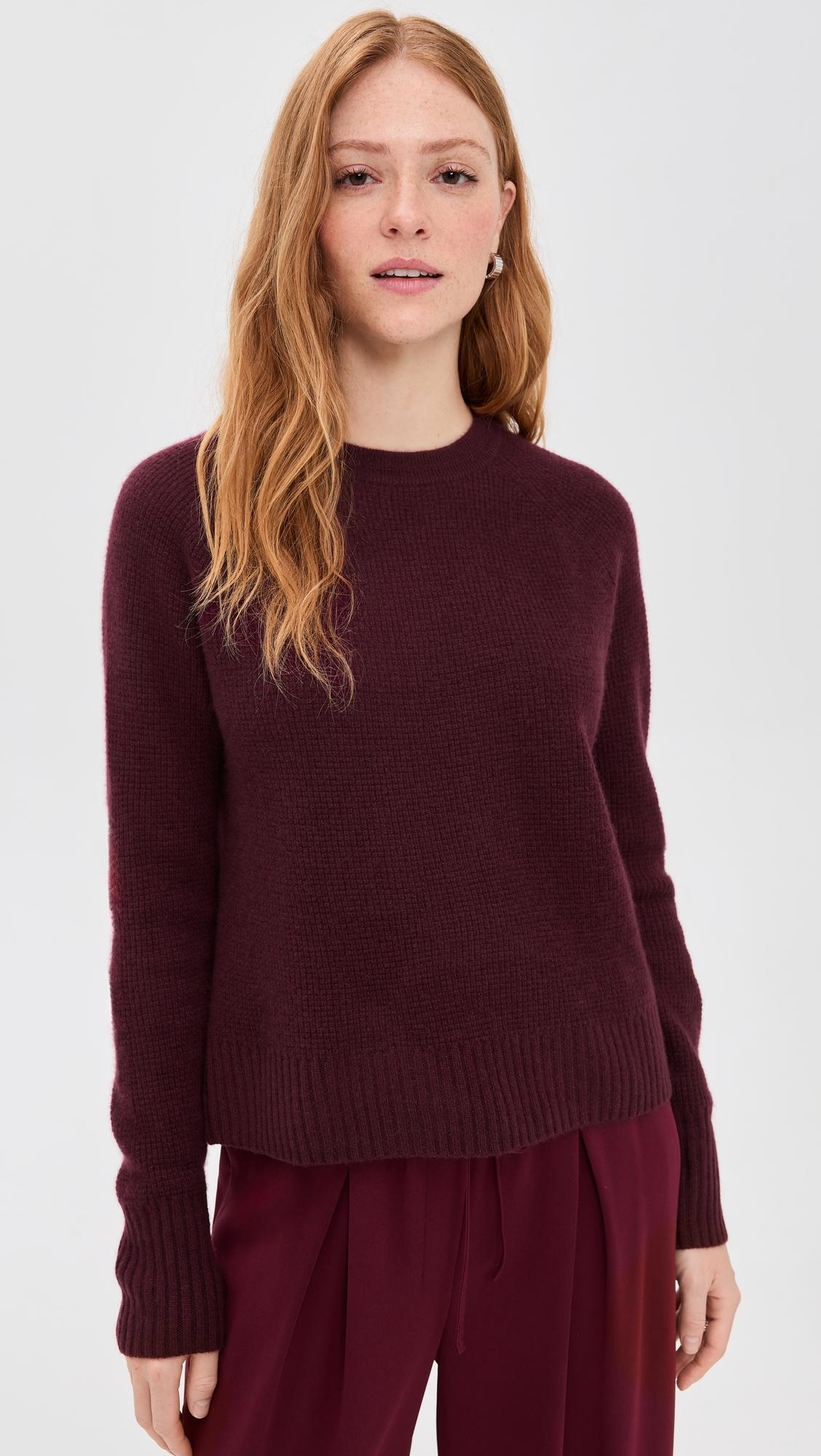 Cashmere Waffle Sweatshirt by WHITE & WARREN