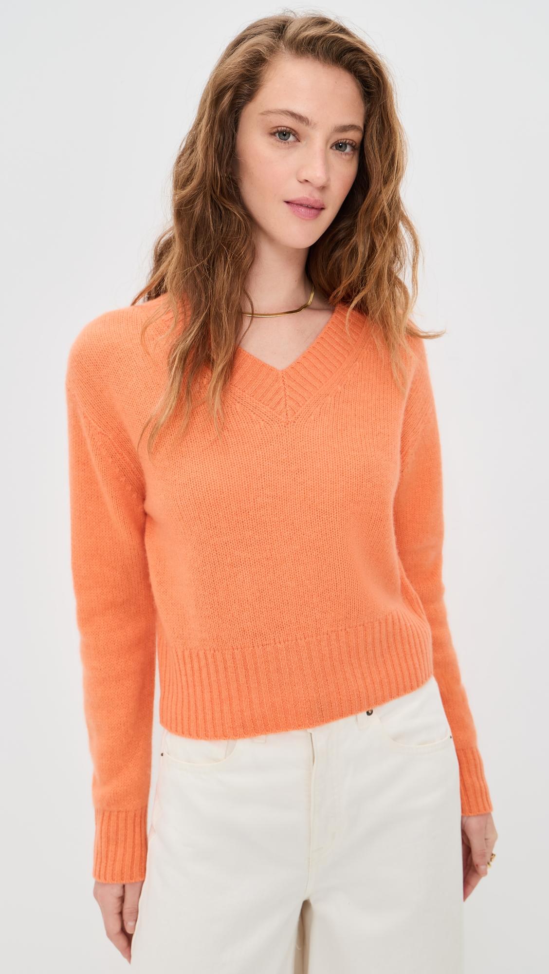 Featherweight Cashmere V Neck Pullover by WHITE & WARREN