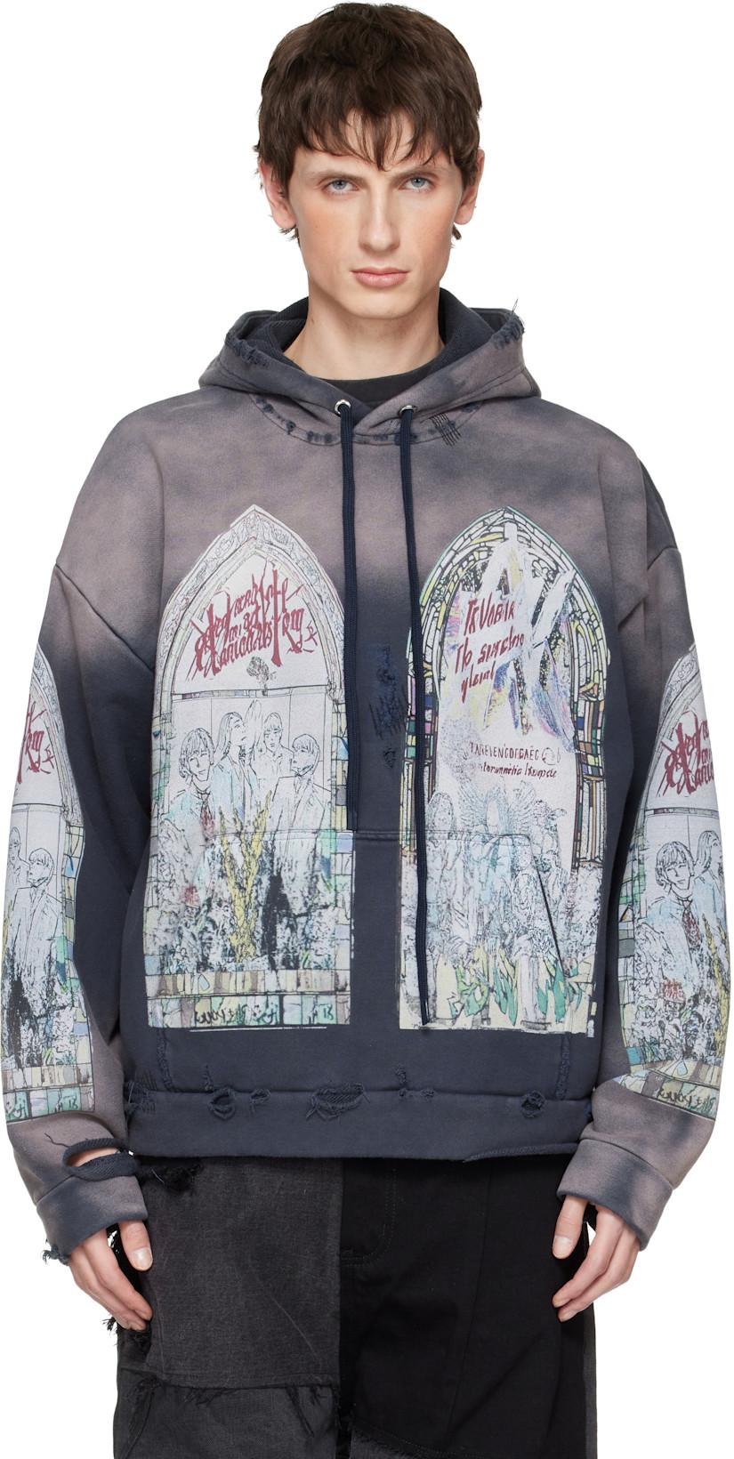 Blue Motley Hoodie by WHO DECIDES WAR