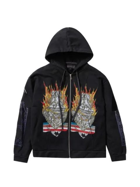 Engulfed Memories zip-up hoodie by WHO DECIDES WAR