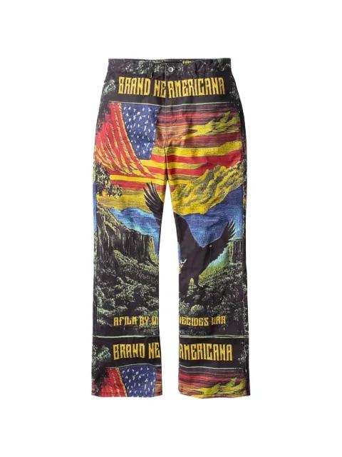 Film graphic trousers by WHO DECIDES WAR