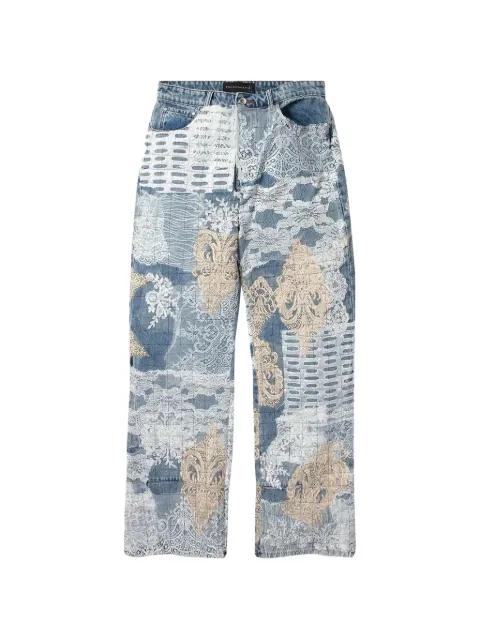 Grid Lace jeans by WHO DECIDES WAR