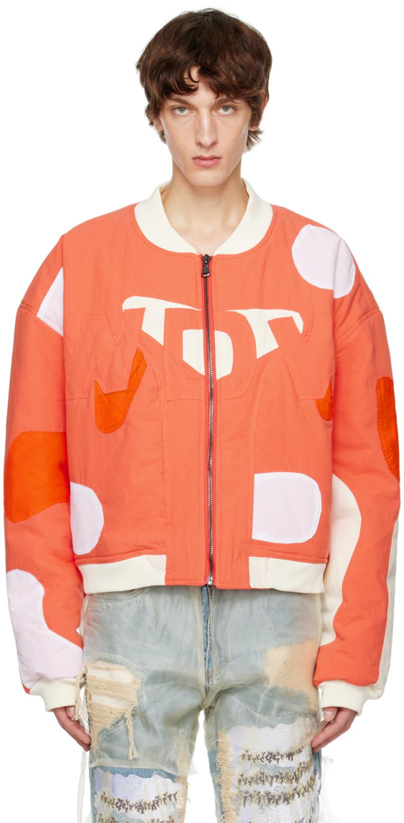 Orange Digi Bomber Jacket by WHO DECIDES WAR