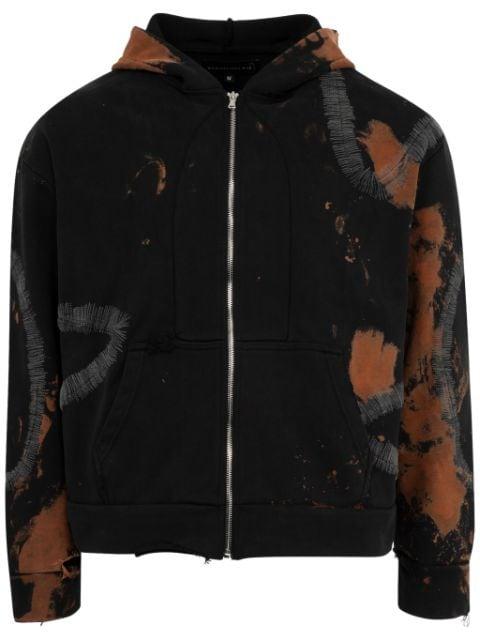 Windowed zip-up hoodie by WHO DECIDES WAR