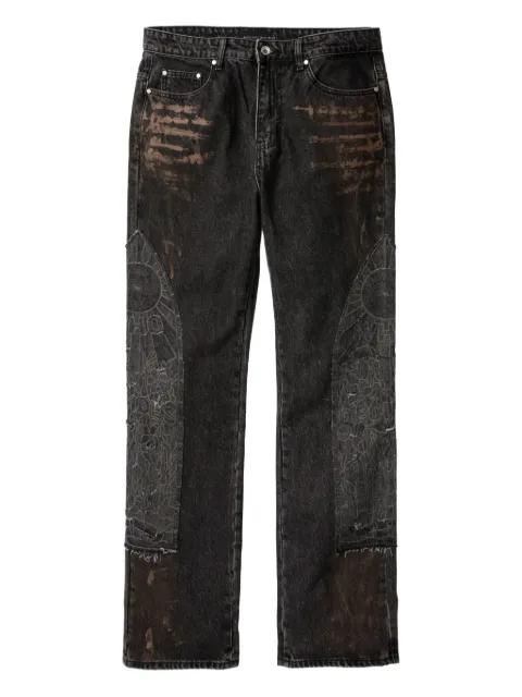 appliqué frayed jeans by WHO DECIDES WAR