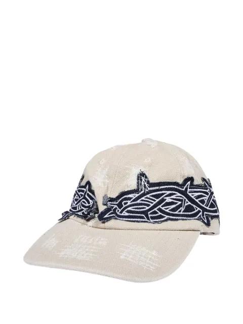 distressed-effect baseball cap by WHO DECIDES WAR