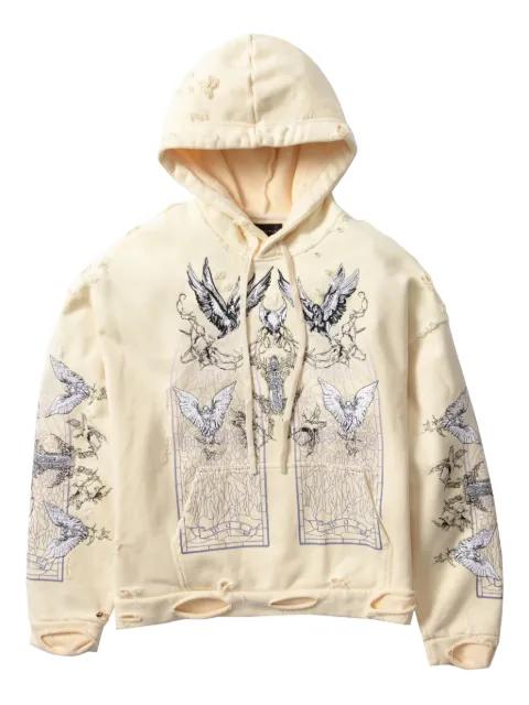 distressed graphic hoodie by WHO DECIDES WAR