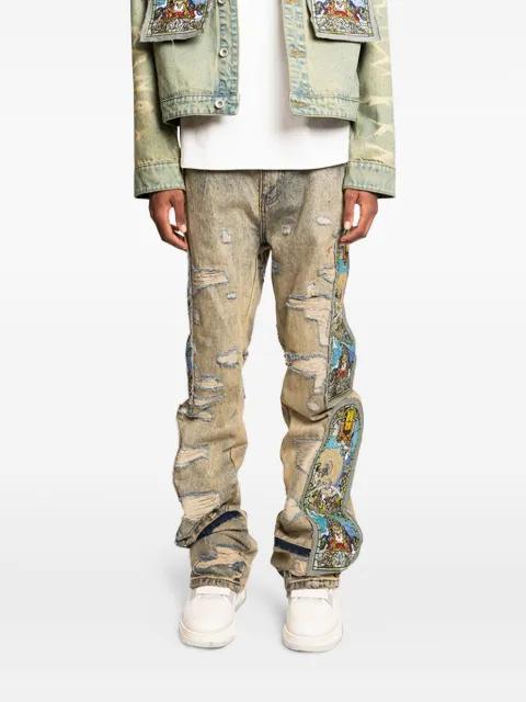 distressed panelled jeans by WHO DECIDES WAR
