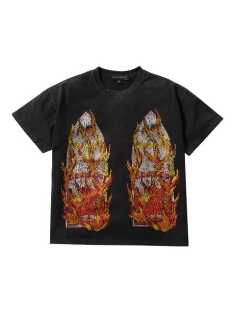 embellished-graphic T-shirt by WHO DECIDES WAR