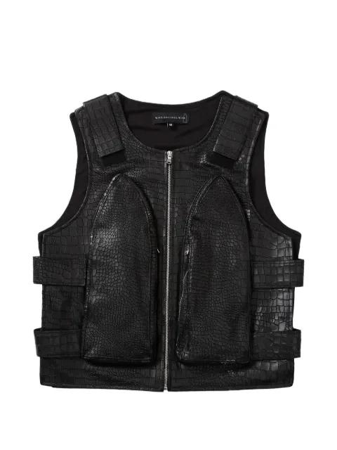 embossed zip-up vest by WHO DECIDES WAR
