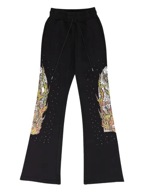 flame-patch sweatpants by WHO DECIDES WAR