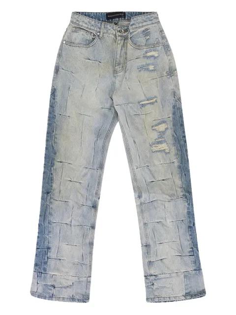 gathered straight-fit jeans by WHO DECIDES WAR