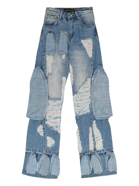 multi-pocket distressed jeans by WHO DECIDES WAR