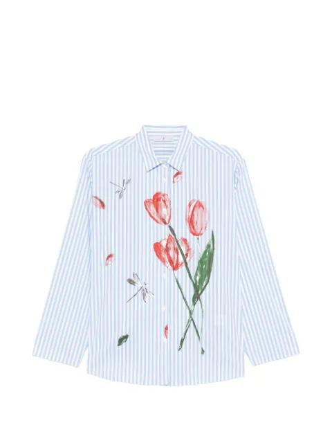flora-detail striped shirt by WHY CI