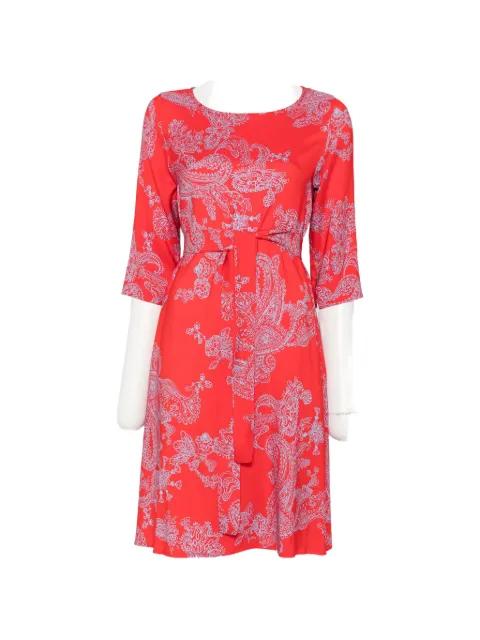 paisley-pattern belted mini dress by WHY CI