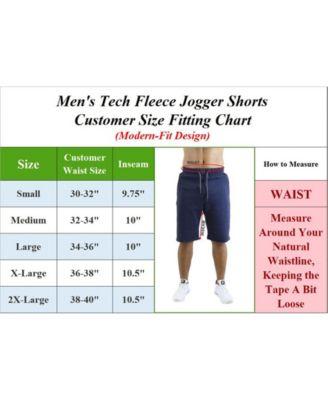 Men's Slim Fit Tech Fleece Performance Active Jogger Shorts by WICKED STITCH