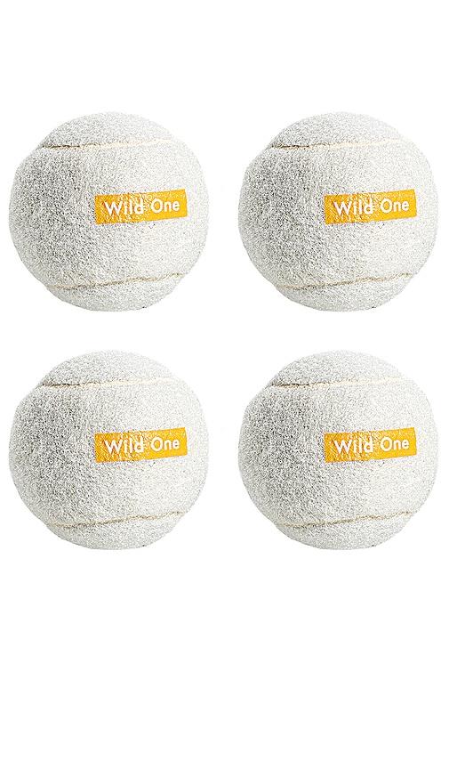 Wild One Tennis Balls Set Of 4 in White by WILD ONE