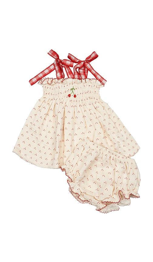 Wild Wawa Embroidered Smock Set in Cream by WILD WAWA