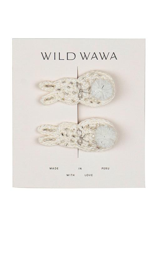Wild Wawa Kids Crochet Clip Set in Cream by WILD WAWA