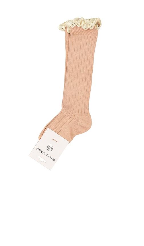 Wild Wawa Knee High Socks in Pink by WILD WAWA