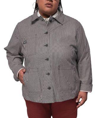 Plus The Essential Railroad Stripe Utility Jacket by WILDFANG