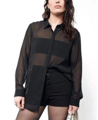 The Empower Sheer Long Sleeve Button Up Shirt by WILDFANG