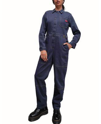 The Essential Denim Long Sleeve High Waisted Coverall by WILDFANG