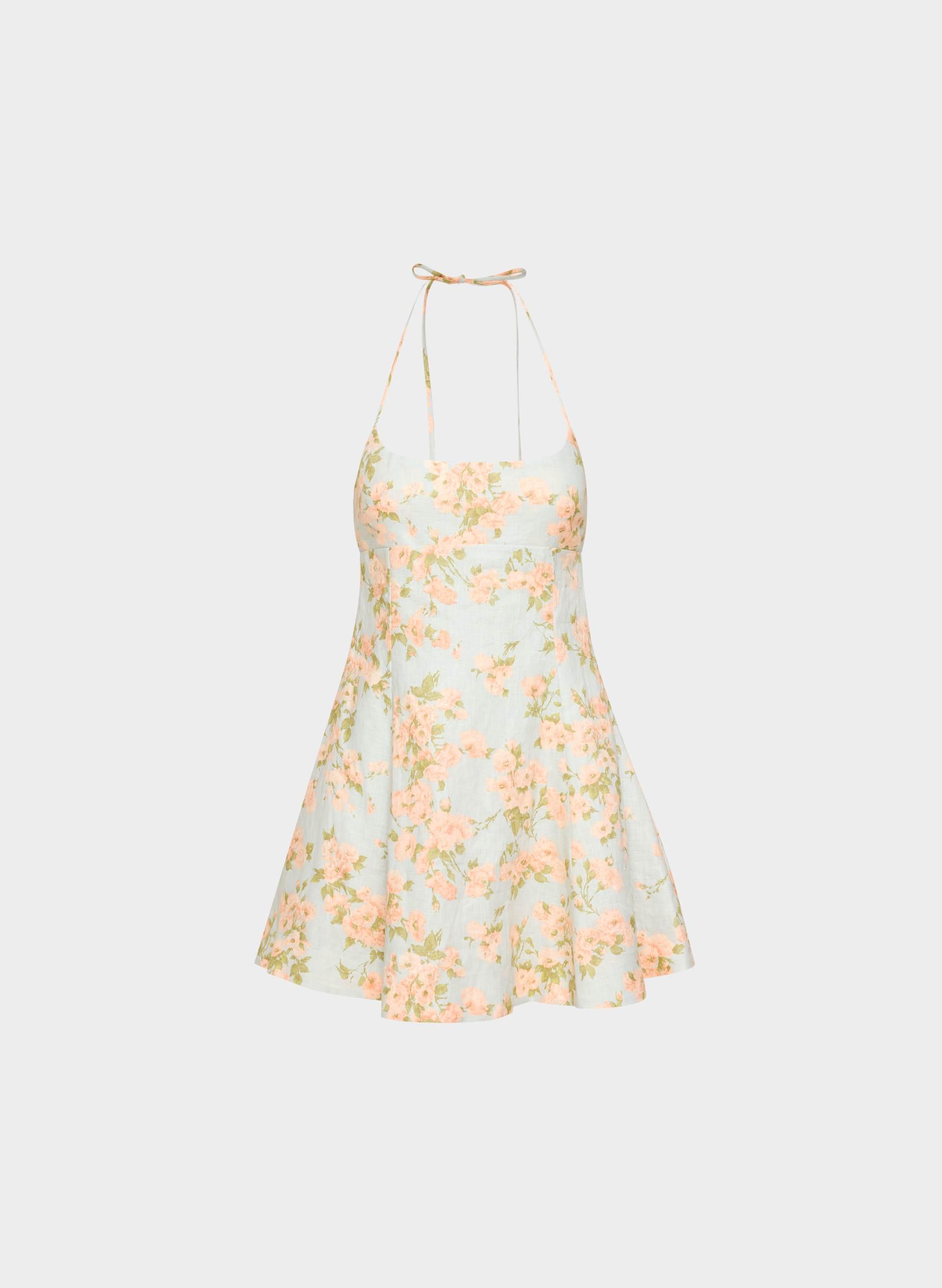 ABUNDANCE LINEN HALTER DRESS by WILFRED