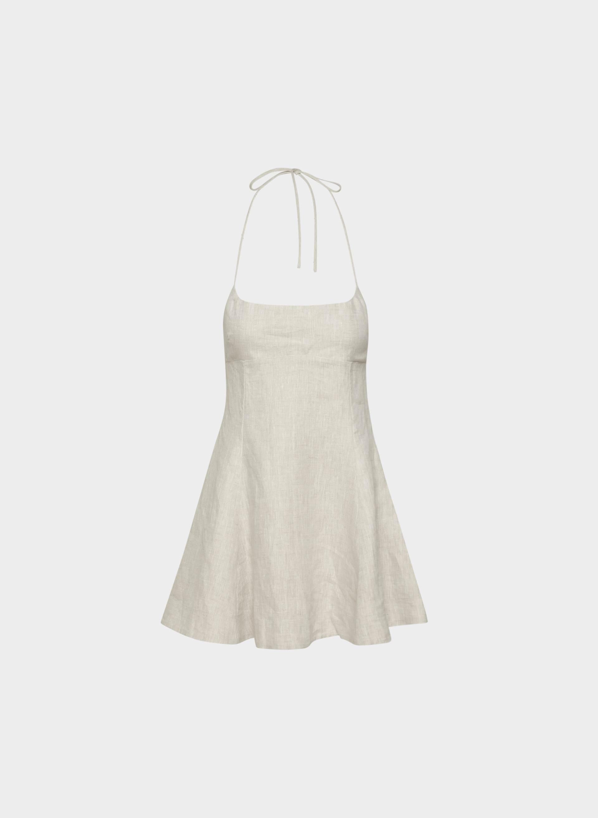 ABUNDANCE LINEN HALTER DRESS by WILFRED