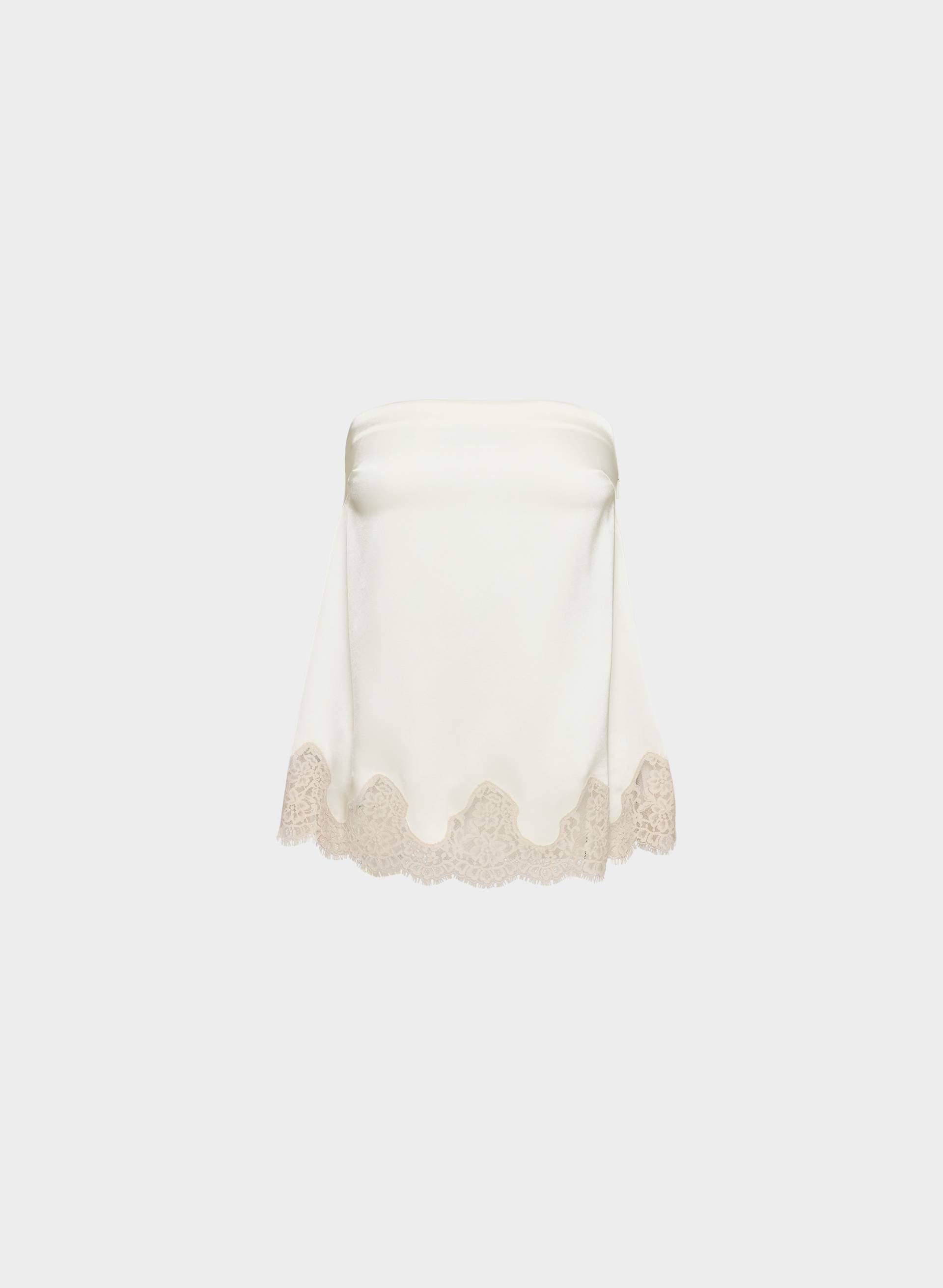 BOUNTIFUL SATIN TUBE TOP by WILFRED
