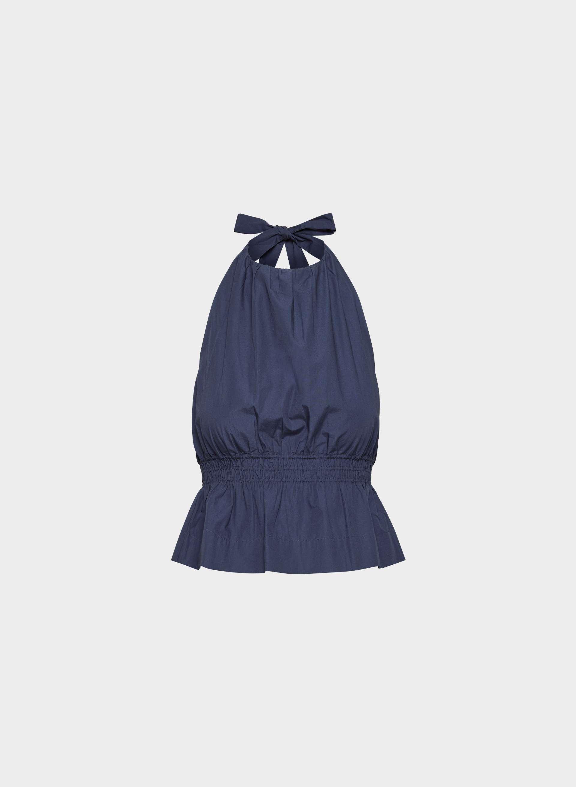 ELINOR POPLIN HALTER TOP by WILFRED