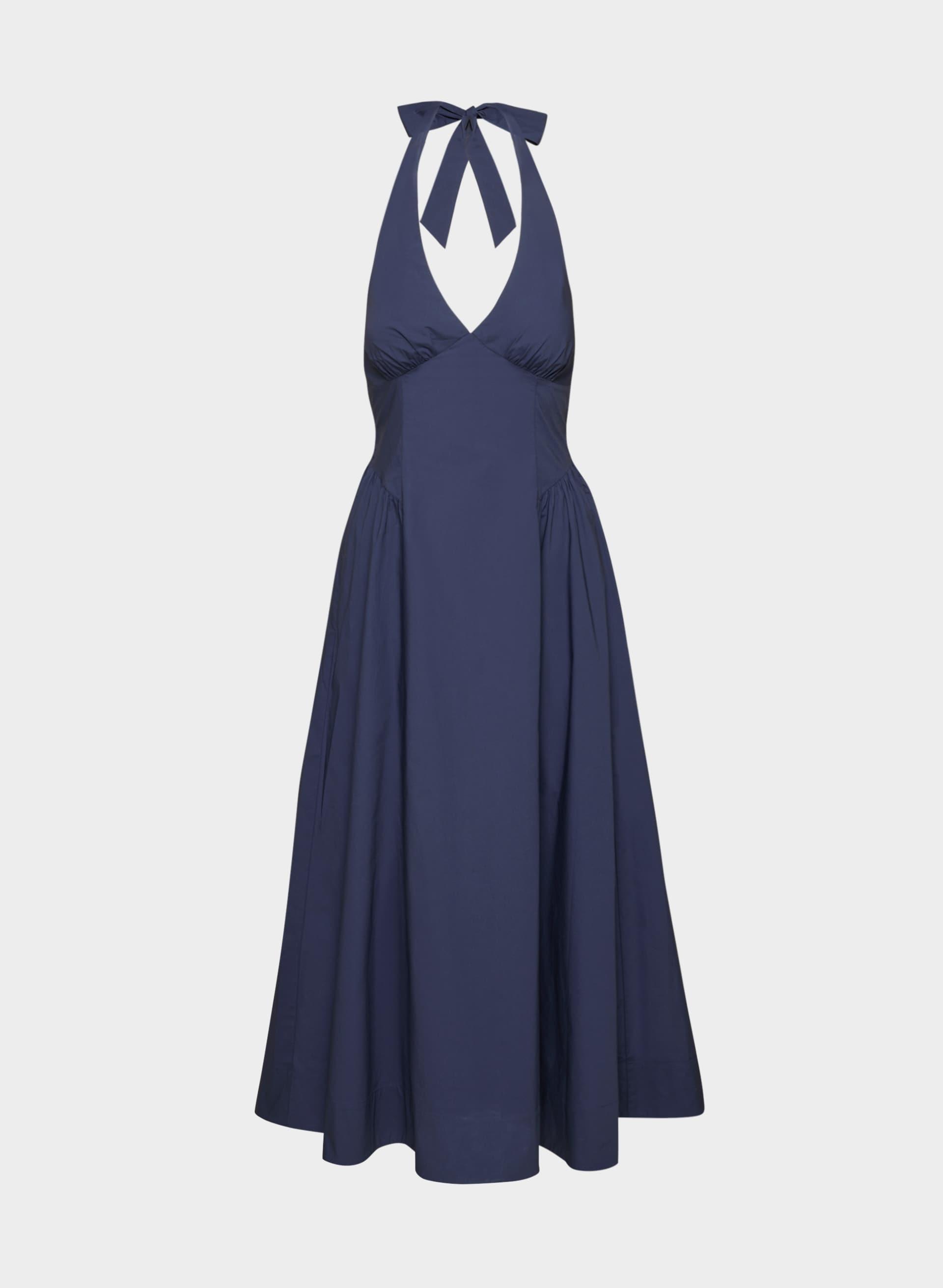 LINDEN POPLIN HALTER DRESS by WILFRED