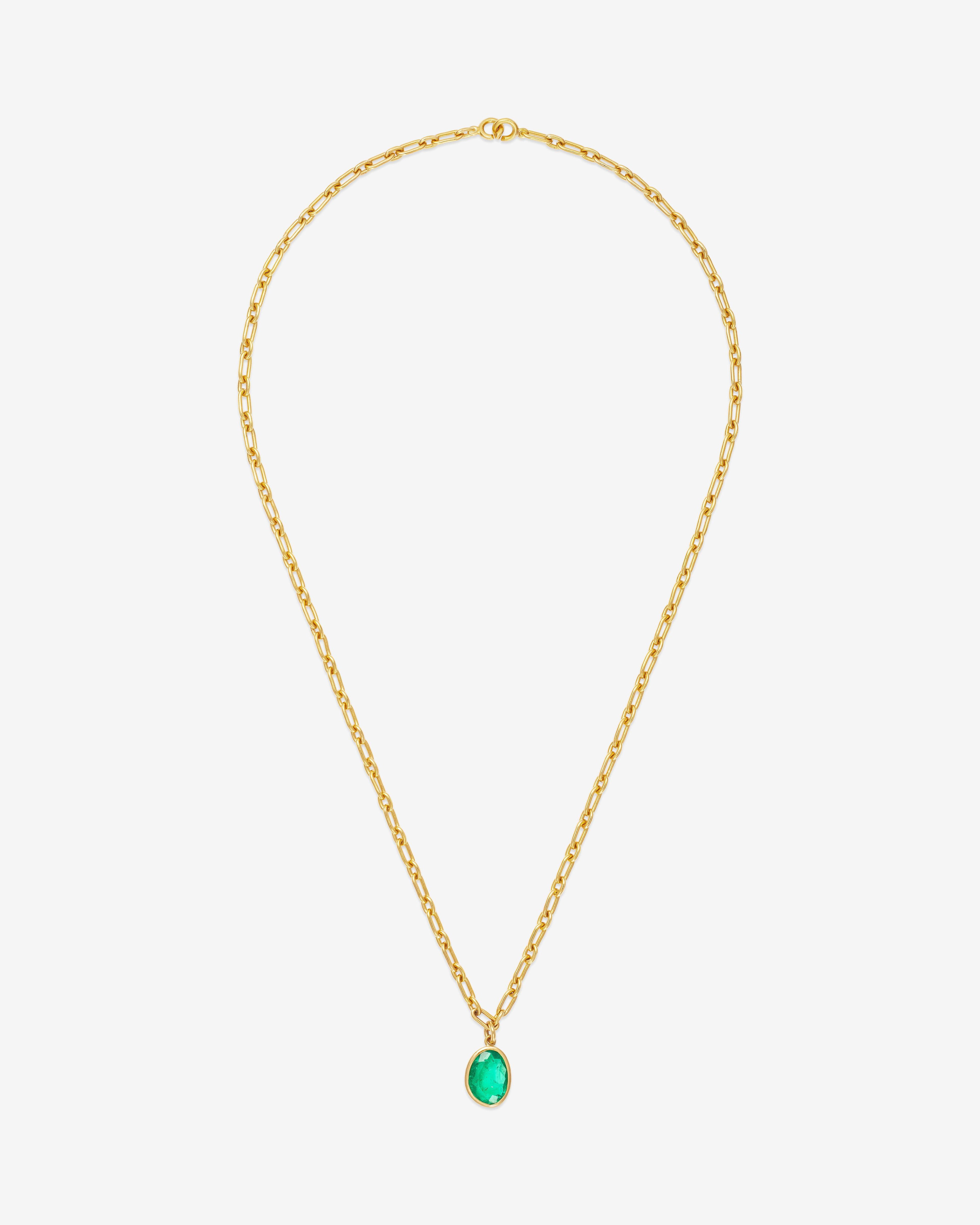William Welstead  - Emerald Pendant Necklace -  (Yellow Gold) by WILLIAM WELSTEAD