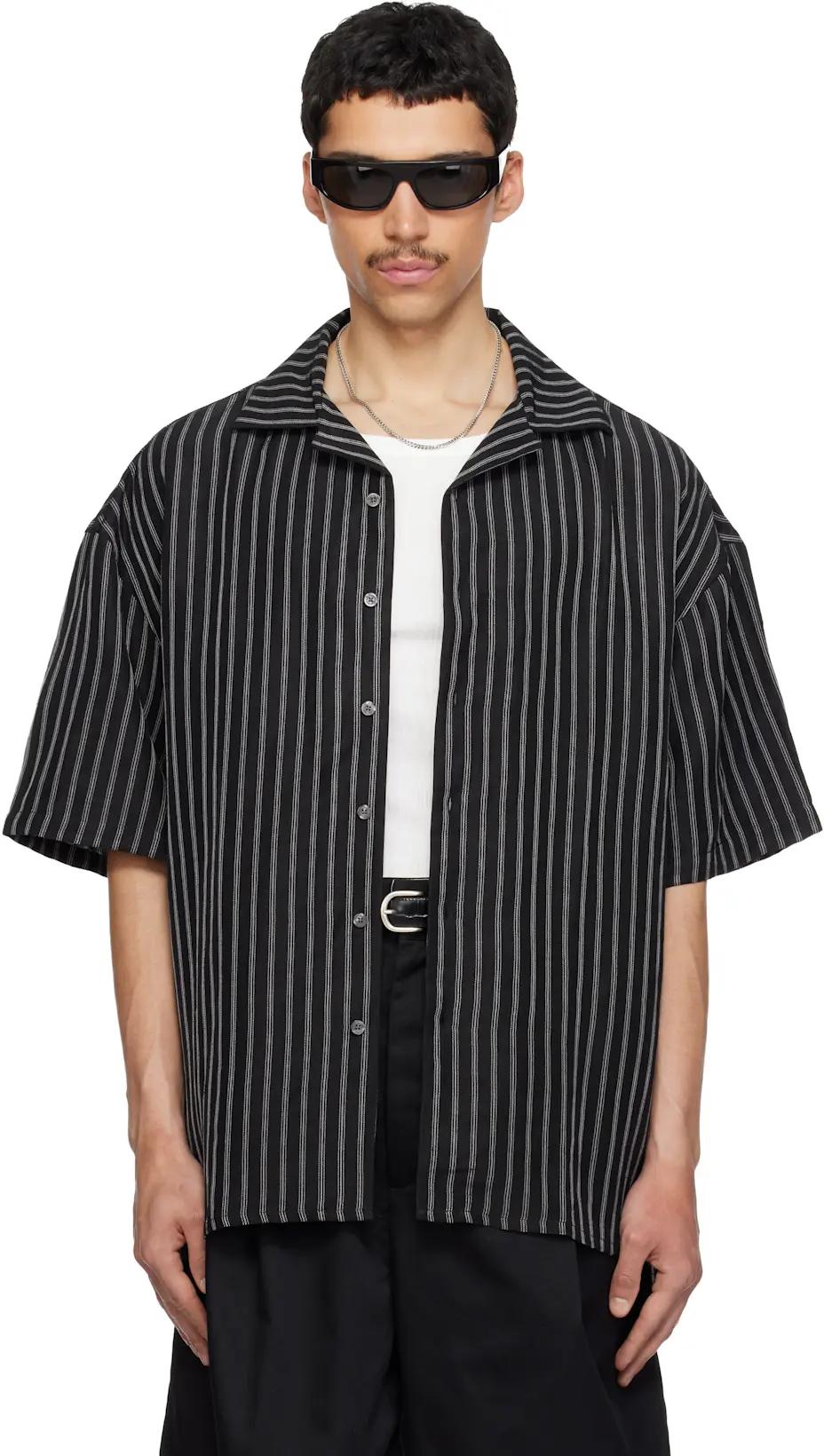 Black Camp Collar S/S Shirt by WILLY CHAVARRIA