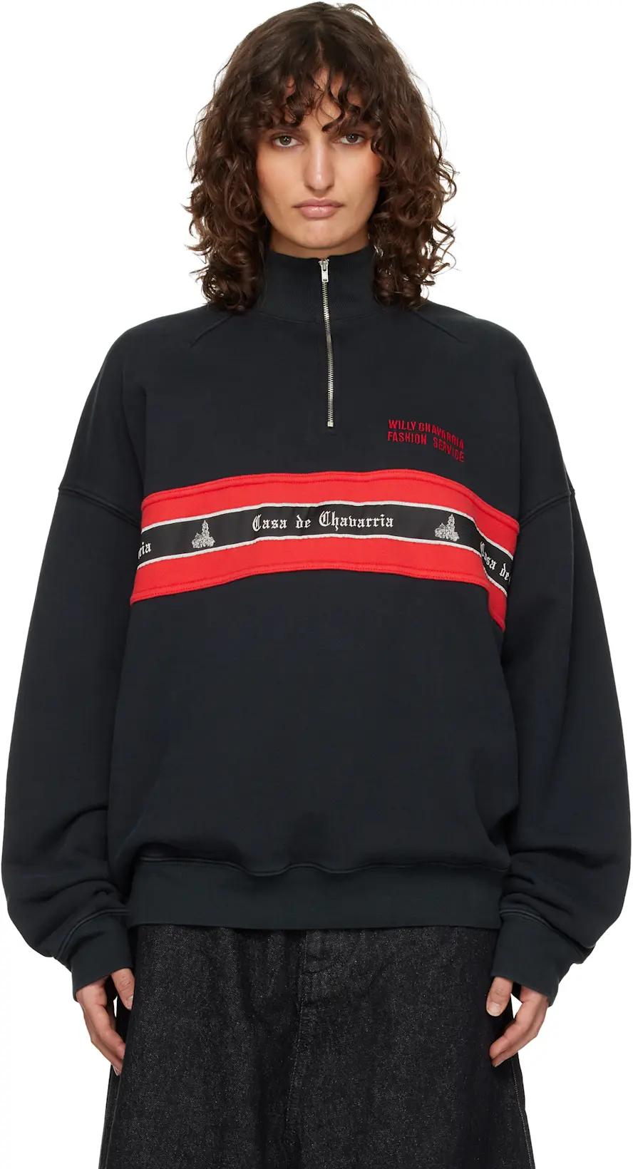 Black 'Casa De Chavarria' Gilroy Sweatshirt by WILLY CHAVARRIA