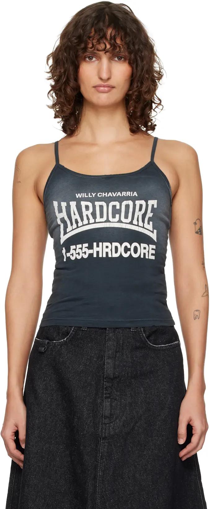 Black 'Hardcore' Cholita Tank Top by WILLY CHAVARRIA