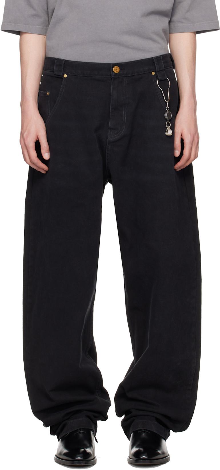 Black Straight Leg 'Bad Boy' Jeans by WILLY CHAVARRIA