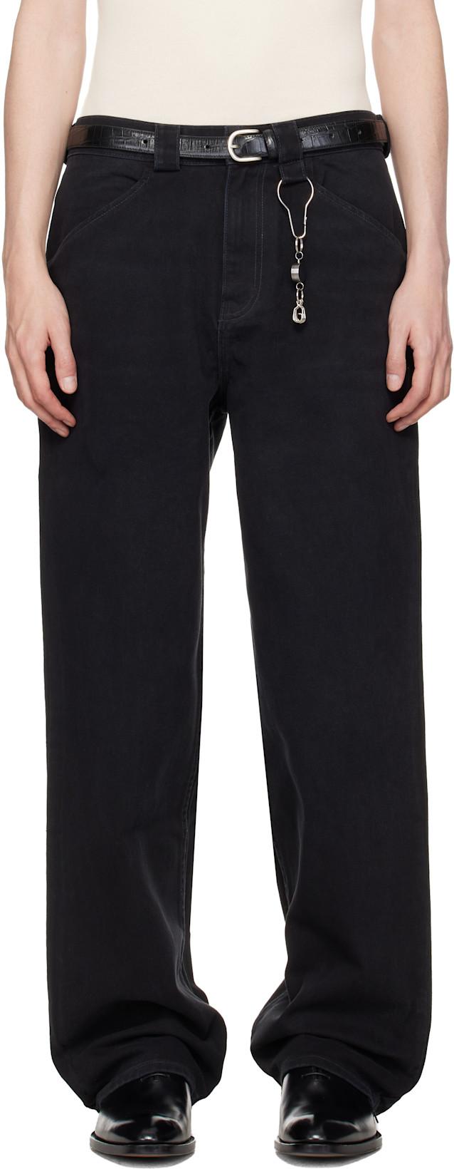 Black Straight Leg 'Good Boy' Jeans by WILLY CHAVARRIA