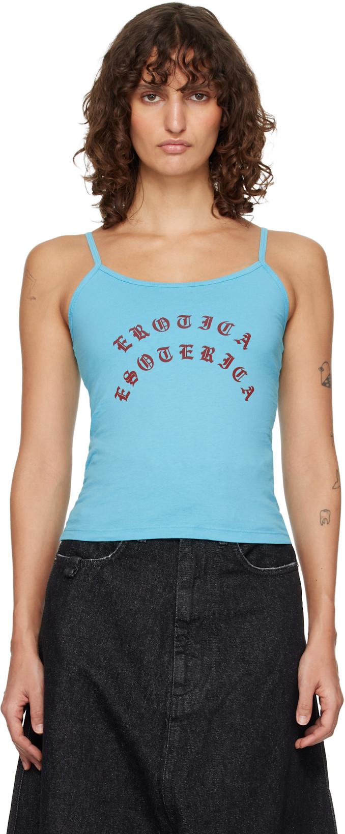 Blue 'Estorica' Cholita Tank Top by WILLY CHAVARRIA